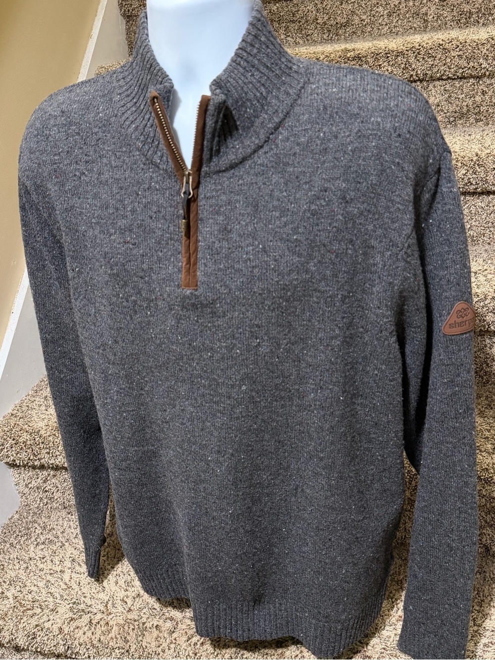 Merino wool *SHERPA Adventure Gear* 1/4 zip men’s soft pullover sweater - XL
